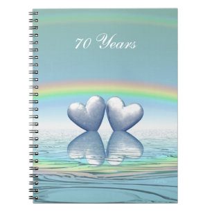Cuaderno Corazones Platinum de 70 años