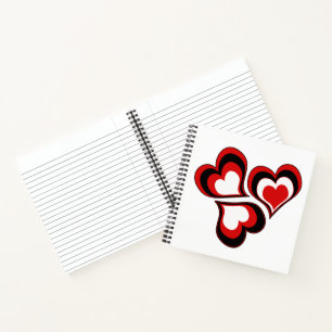 Cuaderno Corazones, rojo, negro, blanco, El día de San Vale