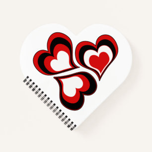 Cuaderno Corazones, rojo, negro, blanco, El día de San Vale