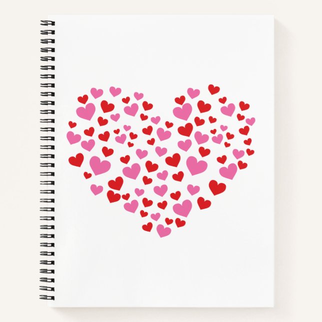 Cuaderno Corazones Rojo Y Rosa (Anverso)