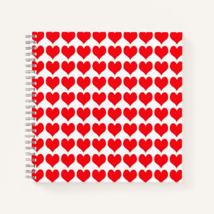 Cuaderno Corazones rojos