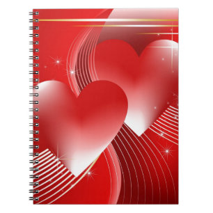 Cuaderno Corazones rojos