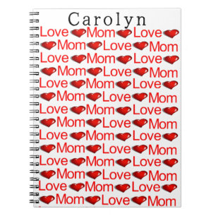 Cuaderno Corazones Rojos Ama Mamá