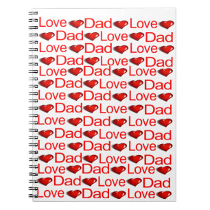 Cuaderno Corazones Rojos Ama Papá