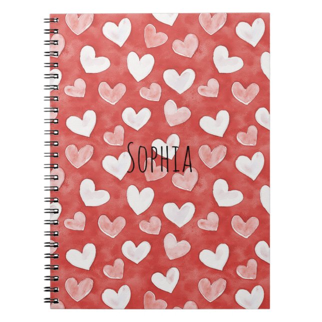 Cuaderno Corazones Rojos Blancos Rosados (Frente)