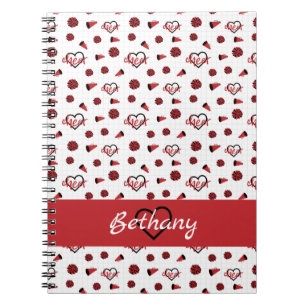 Cuaderno Corazones Rojos De Alegre, Pom Poms, Patrón Megáfo