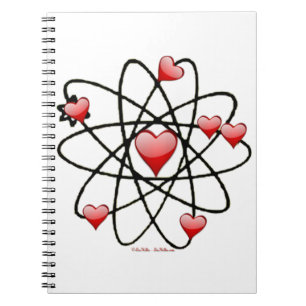 Cuaderno Corazones rojos de San Valentín atómico