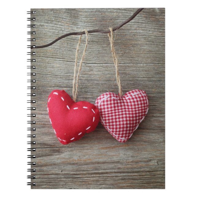Cuaderno Corazones rojos en el cuadro de madera 2 (Frente)
