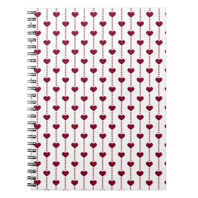 Cuaderno Corazones rojos/patrón (Frente)