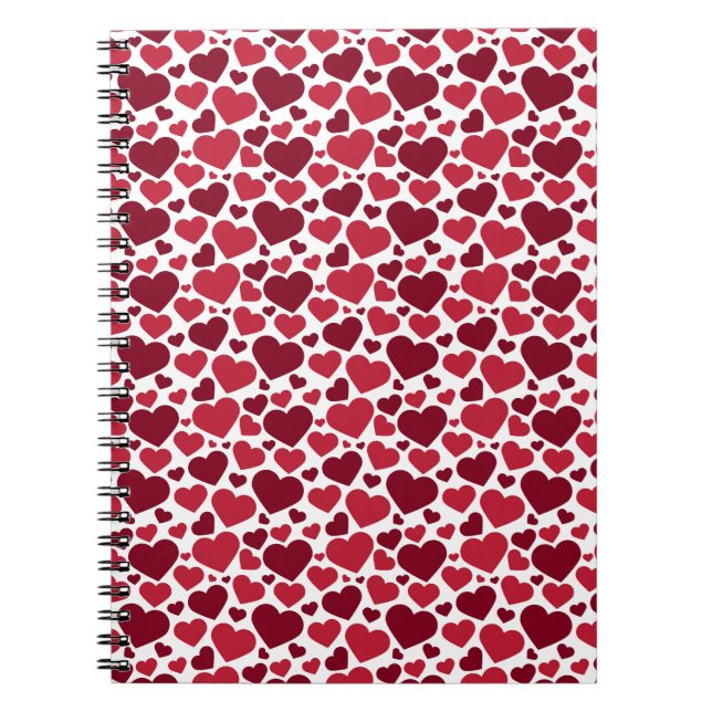 Cuaderno Corazones rojos/patrón (Frente)