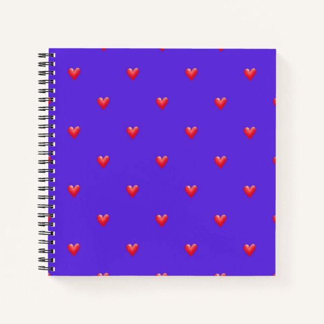 Cuaderno Corazones rojos pintados en regalo de El día de Sa (Anverso)