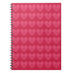 Cuaderno corazones rojos Rosas en un fondo rojo más profund
