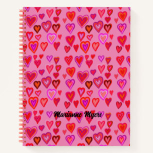 Cuaderno Corazones rojos y rosas