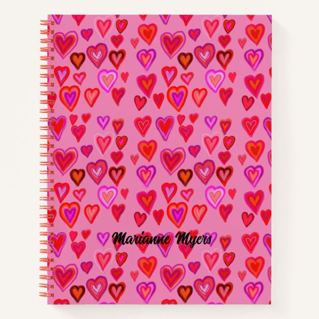 Cuaderno Corazones rojos y rosas (Anverso)