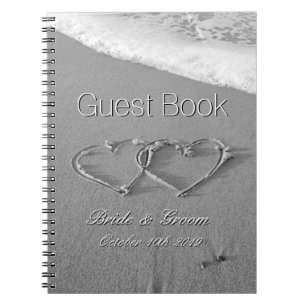 Cuaderno Corazones románticos en libro de visitas del boda