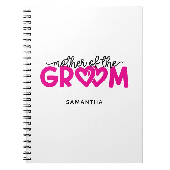 Cuaderno Corazones Rosa Caliente Madre del Novio (Frente)
