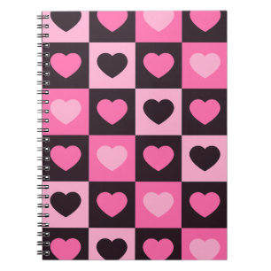 Cuaderno Corazones rosa claro rosa intenso burgundy a cuadr