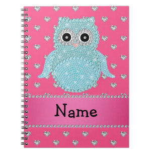 Cuaderno Corazones rosados bling personalizados de los