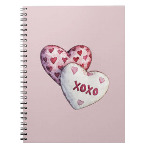 Cuaderno Corazones Rosados Rojos XOXO