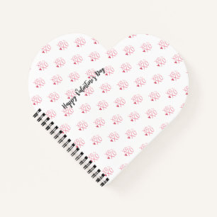 Cuaderno Corazones rosados "XOXO" Feliz día de San Valentín