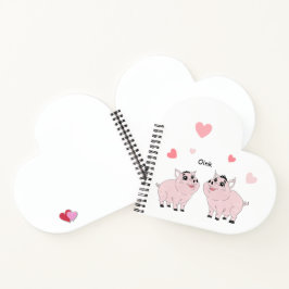Cuaderno Corazones rosas y cerdito