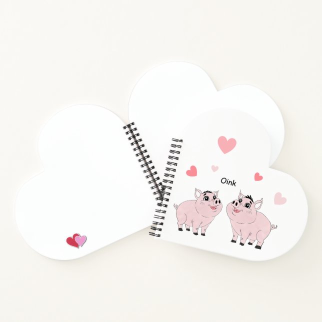 Cuaderno Corazones rosas y cerdito (Interior)