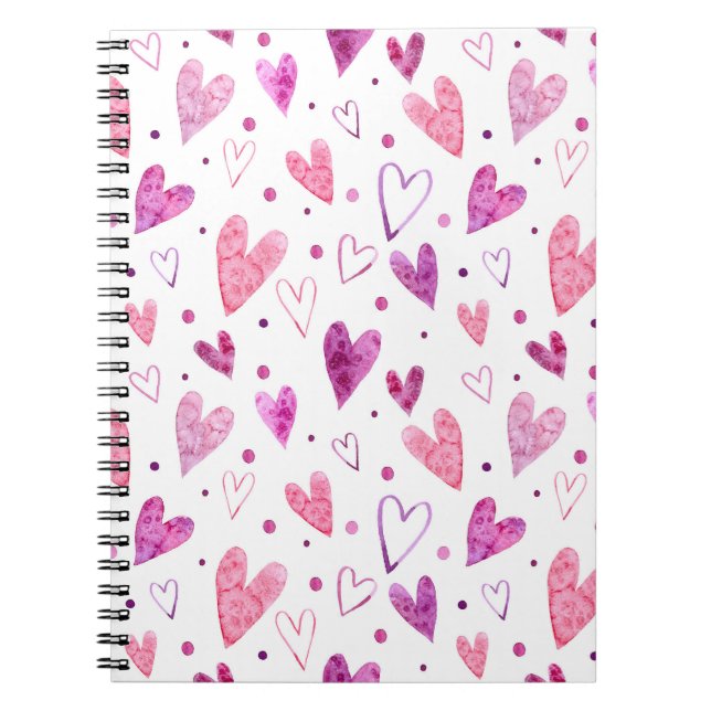 Cuaderno Corazones rosas y puntos de polka: Delicia románti (Frente)