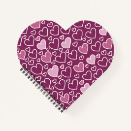 Cuaderno Corazones rosas y púrpuras