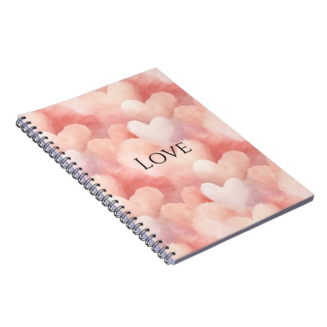 Cuaderno Corazones Rubor rosados de bonito (Lado Derecho)