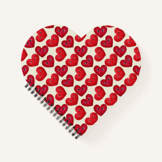 Cuaderno Corazones sonrientes lindo patrón sin problemas -