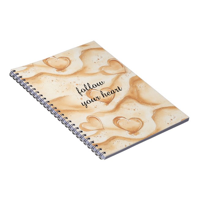Cuaderno Corazones tropicales en la playa de arena (Lado Derecho)
