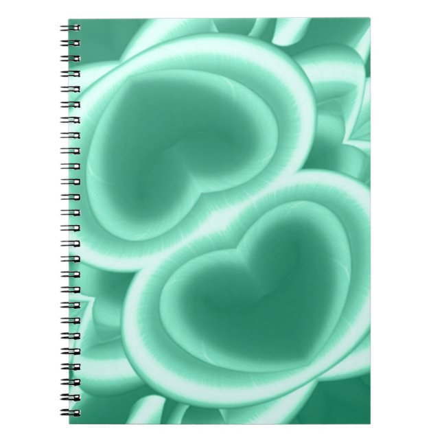 Cuaderno Corazones Verdes Reflejados (Frente)
