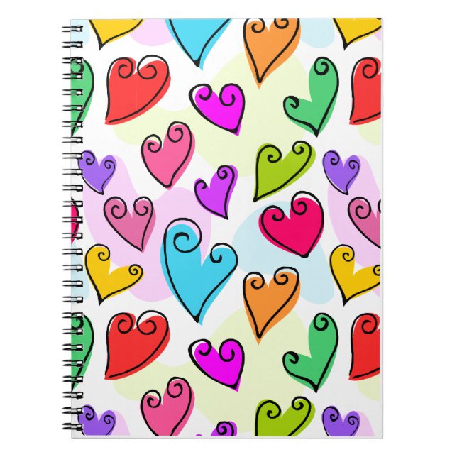 Cuaderno Corazones vibrantes, Día de San Valentín romántico (Frente)