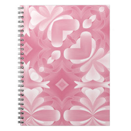 Cuaderno Corazones y Diamantes Abstractos Rosa Suave