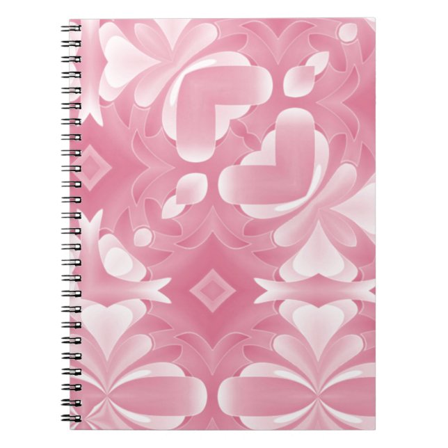 Cuaderno Corazones y Diamantes Abstractos Rosa Suave (Frente)