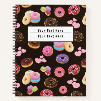 Cuaderno Corazones y donuts coloridos y sabrosos