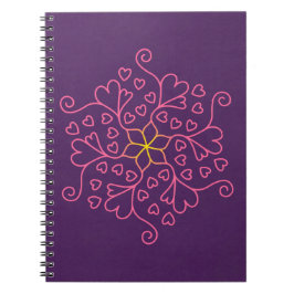 Cuaderno Corazones y flores inspiradas en Mandala