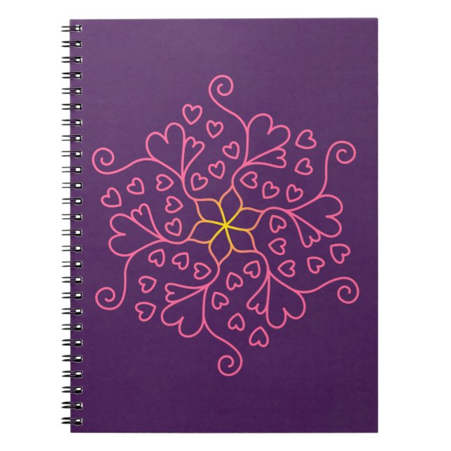 Cuaderno Corazones y flores inspiradas en Mandala (Frente)
