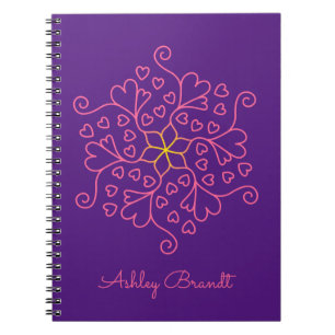 Cuaderno Corazones y flores inspiradas en Mandala