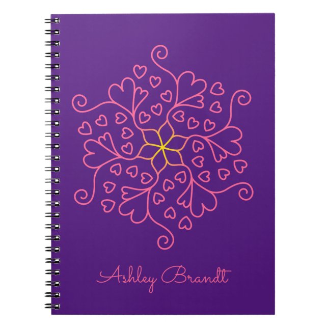 Cuaderno Corazones y flores inspiradas en Mandala (Frente)