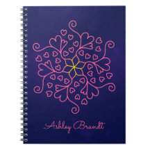 Corazones y flores inspiradas en Mandala