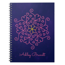 Cuaderno Corazones y flores inspiradas en Mandala