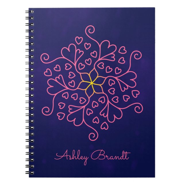 Cuaderno Corazones y flores inspiradas en Mandala (Frente)