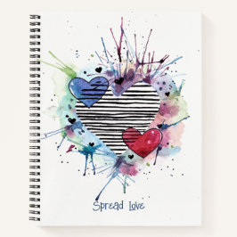 Cuaderno Corazones Y Lavabos Cuidados En Acuarela