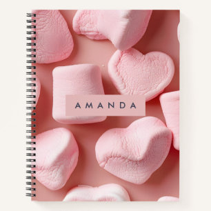 Cuaderno Corazones y puntos de malvavisco personalizados