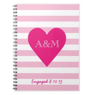 Cuaderno Corazones y rayas dedicados