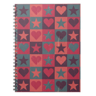 Cuaderno Corazones y rosa del modelo de estrellas
