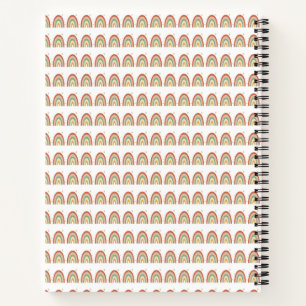 Cuaderno Corbata con patrón de arcoíris boho