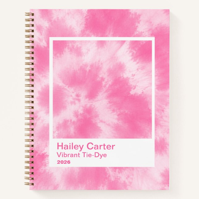 Cuaderno Corbata de agua vibrante rosa caliente marco trans (Anverso)
