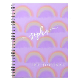 Cuaderno Corbata de arcoíris pastel tinte agua personalizad
